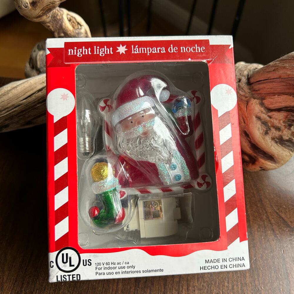 New Costco Christmas Santa Claus Night Light With Extra Bulb